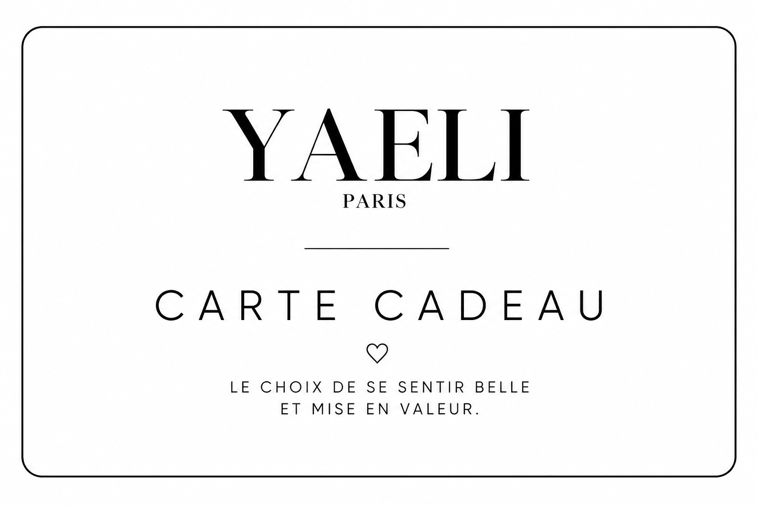 Carte-cadeau YAELI Paris